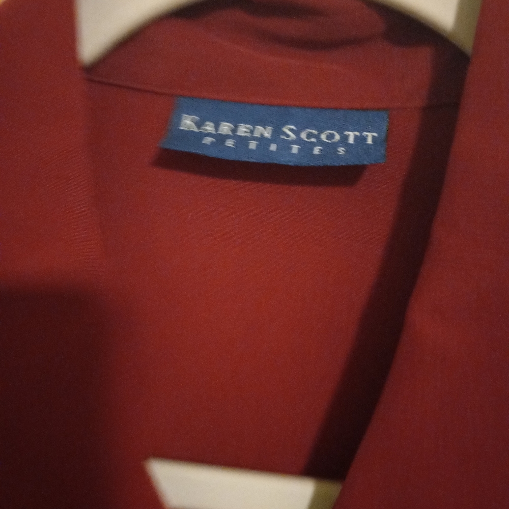 New Karen Scott Blouse Petite Medium